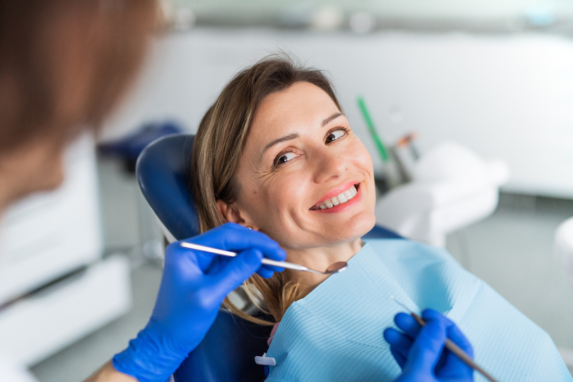 Woman at dentist